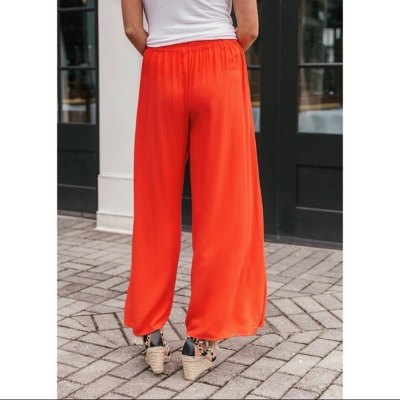 Young Fabulous & Broke On The Road Abigail Orange Wide Leg Pants with Side Slits - Picture 3 of 9